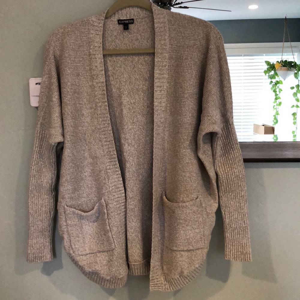 Soft and cozy Express dolman sleeve open sweater